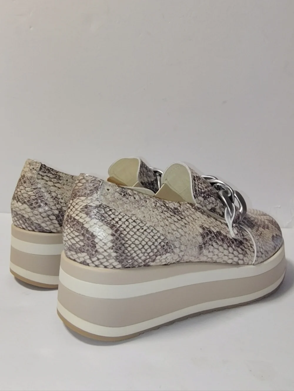 Dolce Vita Jhenee Women's Sand Snake Embossed Slip-On Platform Wedge Loafers 9